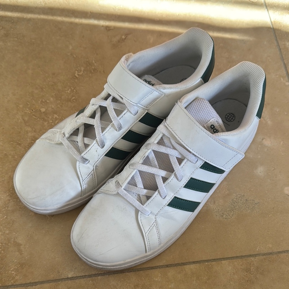 Adidas White and Green Sneakers